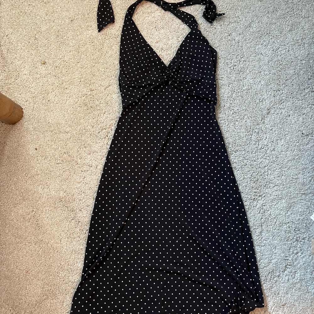BCBGMaxAzria Black and White Backless Dress